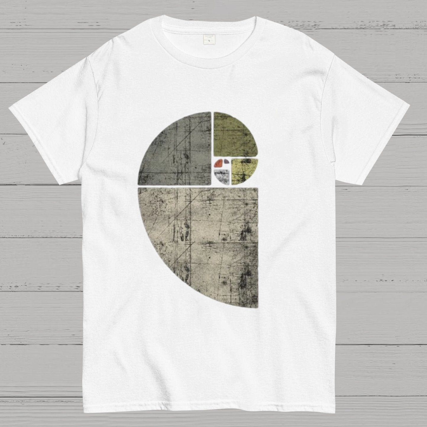 Distressed Fibonacci Spiral Geek Graphic T-Shirt