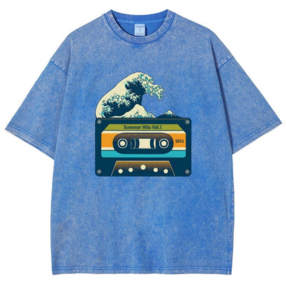 Summer Hits Of Kanagawa Cassette Vintage Distressed T-shirt