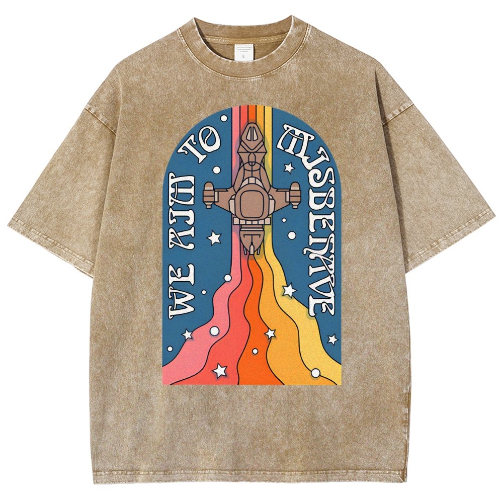 Psychedelic Aim to Misbehave Vintage Distressed T-shirt
