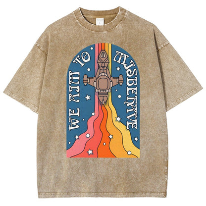 Psychedelic Aim to Misbehave Vintage Distressed T-shirt