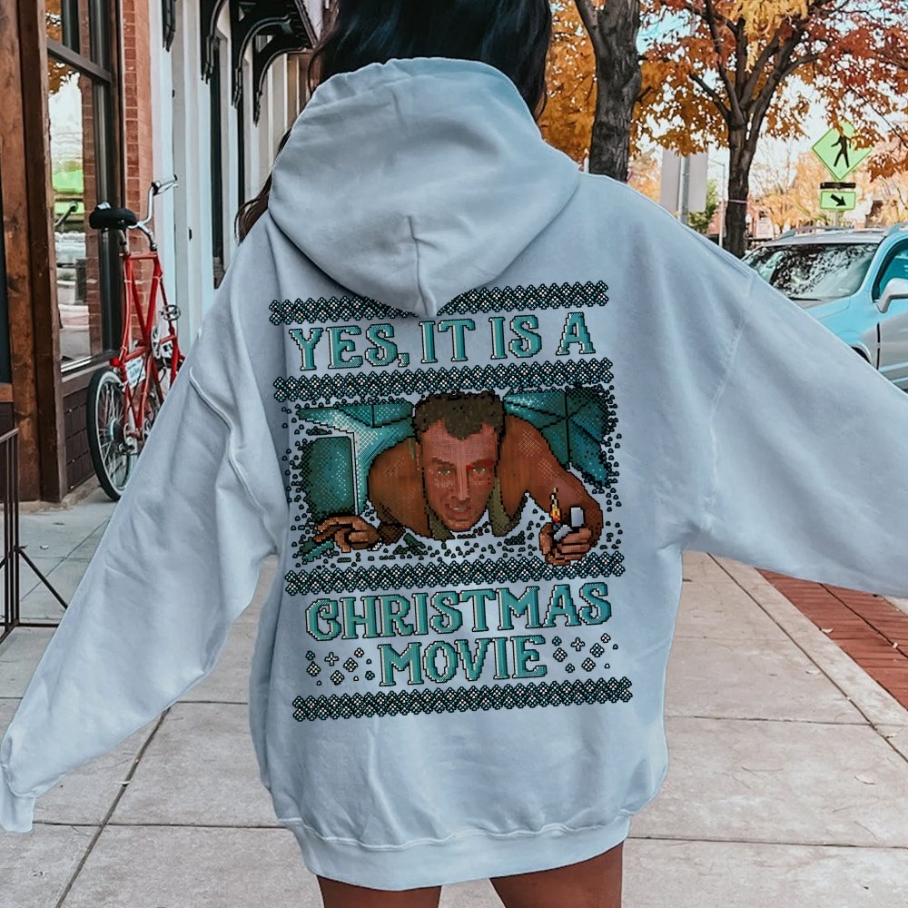 Gen-X Christmas Movie Printed Back Unisex Cotton Hoodie