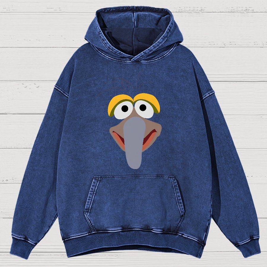 Retro Pop Culture Puppet Face3 Vintage Distressed Hoodie