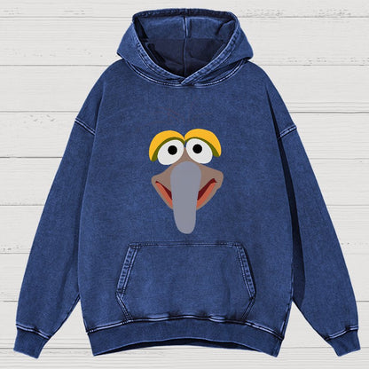 Retro Pop Culture Puppet Face3 Vintage Distressed Hoodie