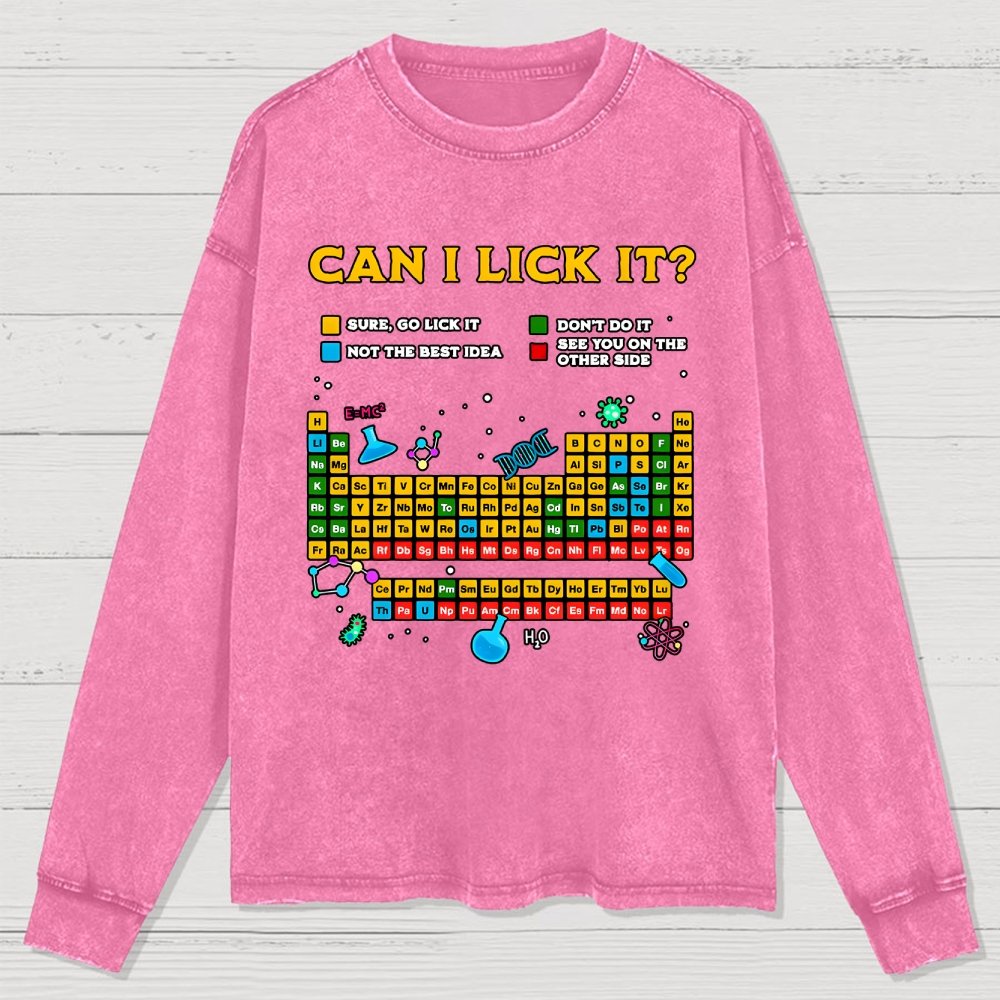 Can I Lick It Periodic Table Washed Long Sleeve Tee