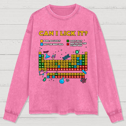Can I Lick It Periodic Table Washed Long Sleeve Tee