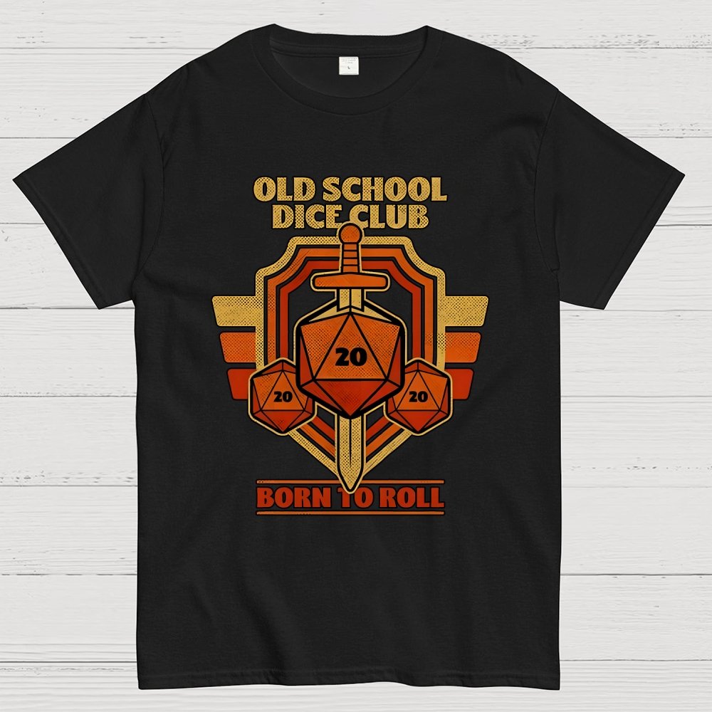 RPG Vintage Sword Shield Geek T-Shirt