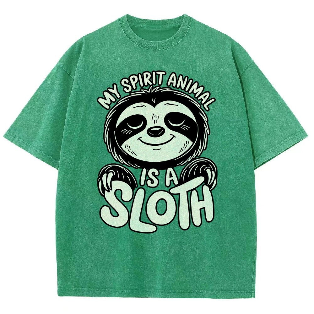My Spirit Animal is a Sloth Vintage Distressed T-shirt