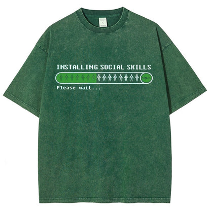 Funny Installing social skills Vintage Distressed T-shirt