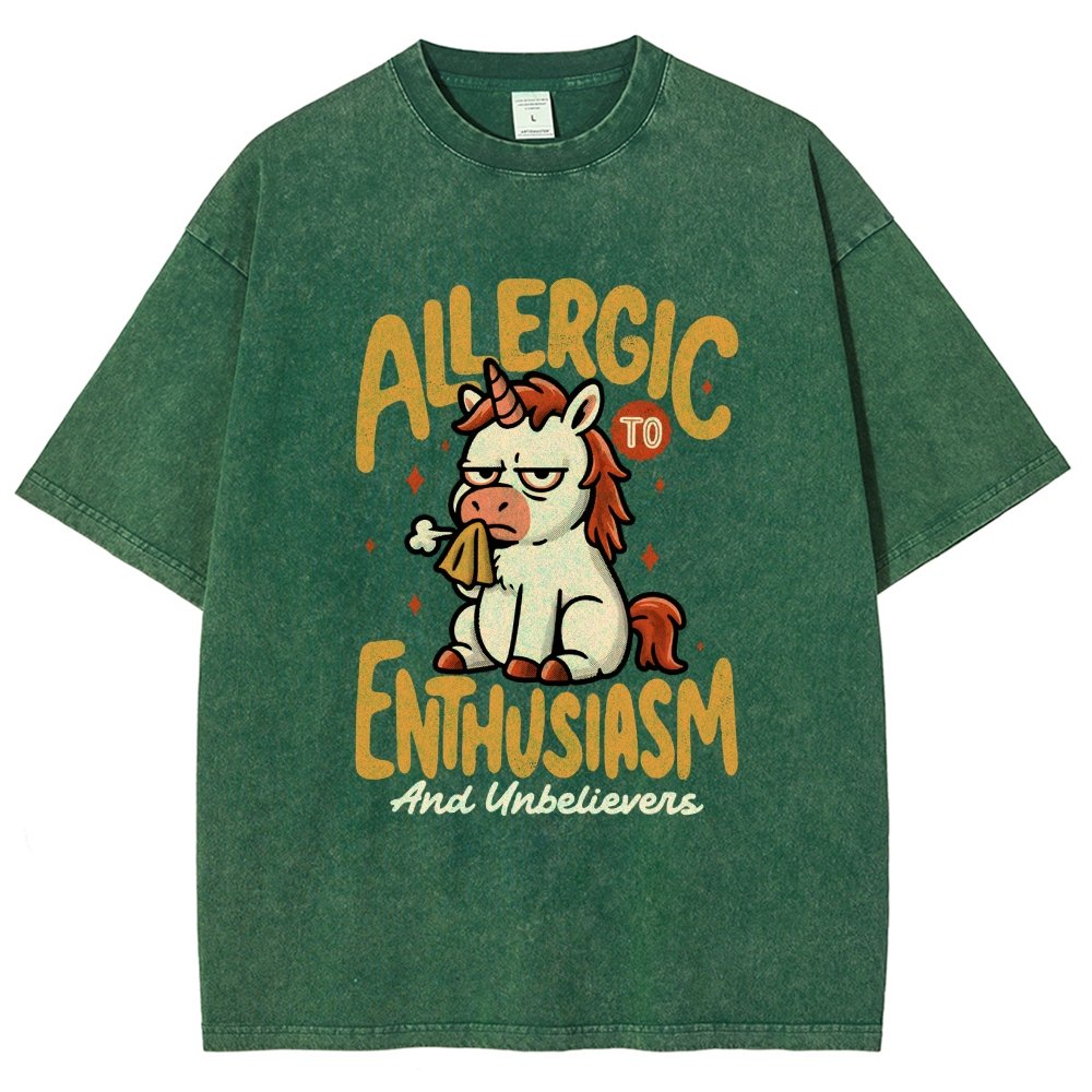Allergic to Enthusiasm Vintage Distressed T-shirt