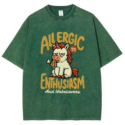 Allergic to Enthusiasm Vintage Distressed T-shirt