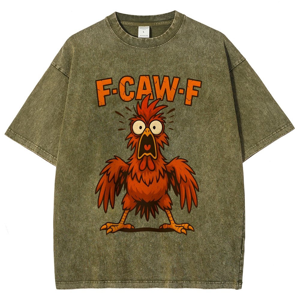 F-CAW-F  Angry Chicken Vintage Distressed T-shirt