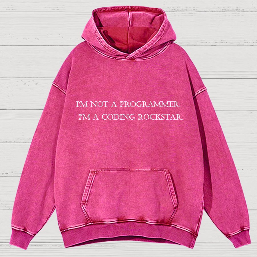 I'm Not A Programmer I'm A Coding Rockstar Nerd Vintage Distressed Hoodie