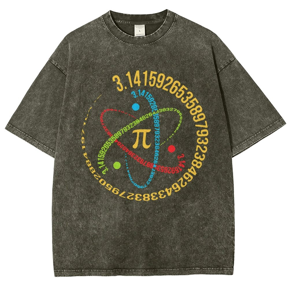 Atom Pi Math Science Vintage Distressed T-shirt