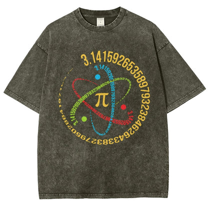 Atom Pi Math Science Vintage Distressed T-shirt