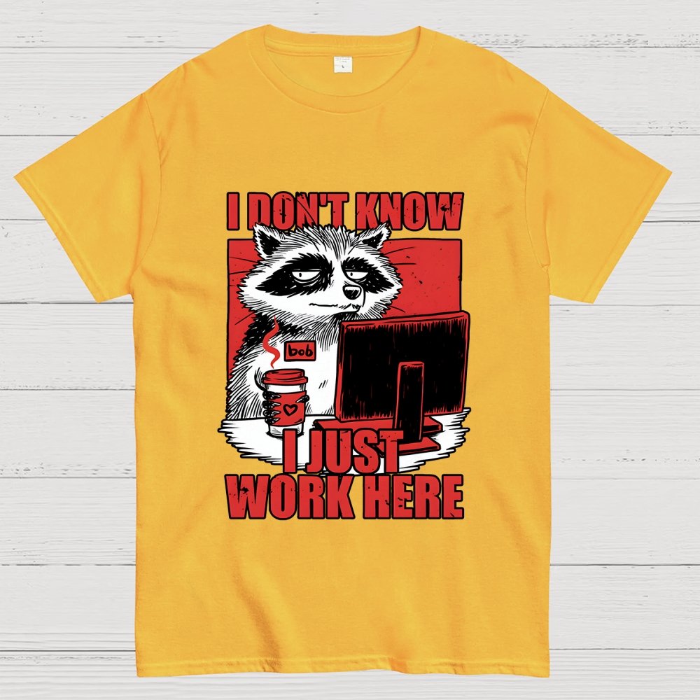 Raccoon Tired Work Geek T-Shirt