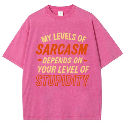 My Level of Sarcasm Depends Vintage Distressed T-shirt
