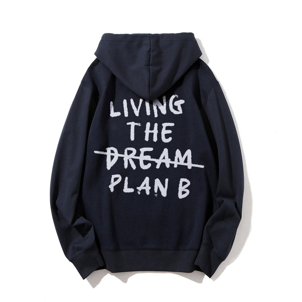 Living Plan B Printed Back Unisex Cotton Hoodie