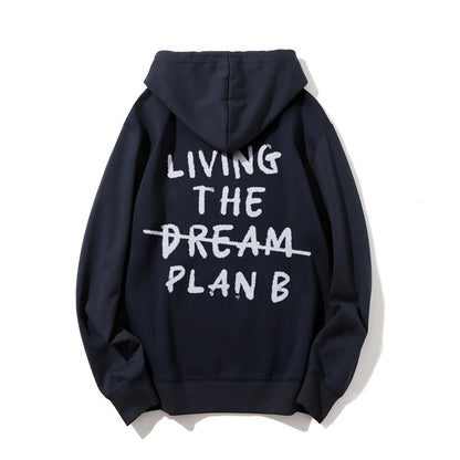 Living Plan B Printed Back Unisex Cotton Hoodie