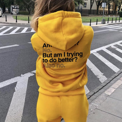 Am I Perfect No    Printed Back Unisex Cotton Hoodie