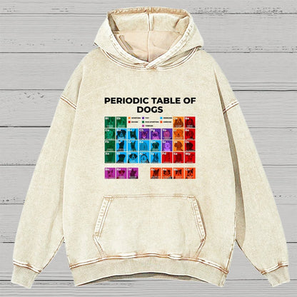 Periodic Table of Dogs  Dog Lover  Funny Science Vintage Distressed Hoodie