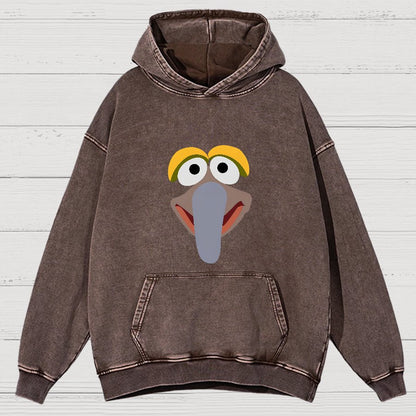 Retro Pop Culture Puppet Face3 Vintage Distressed Hoodie