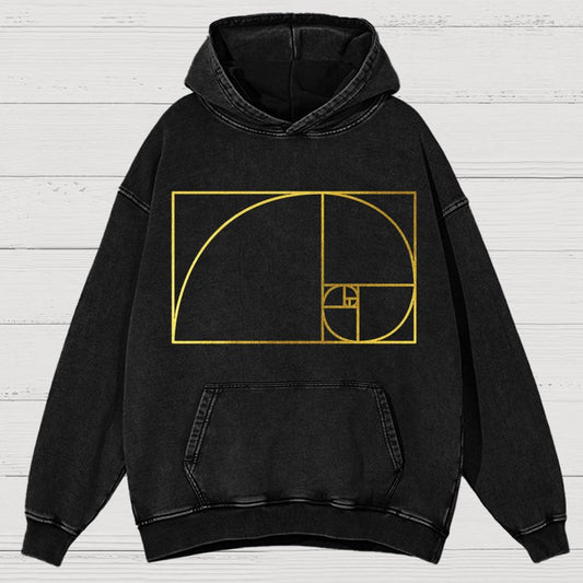 Distressed Fibonacci Spiral Geek Graphic Vintage Distressed Hoodie