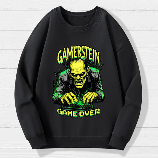 Gamerstein Game Over Funny Halloween Geek Cotton Sweatshirt