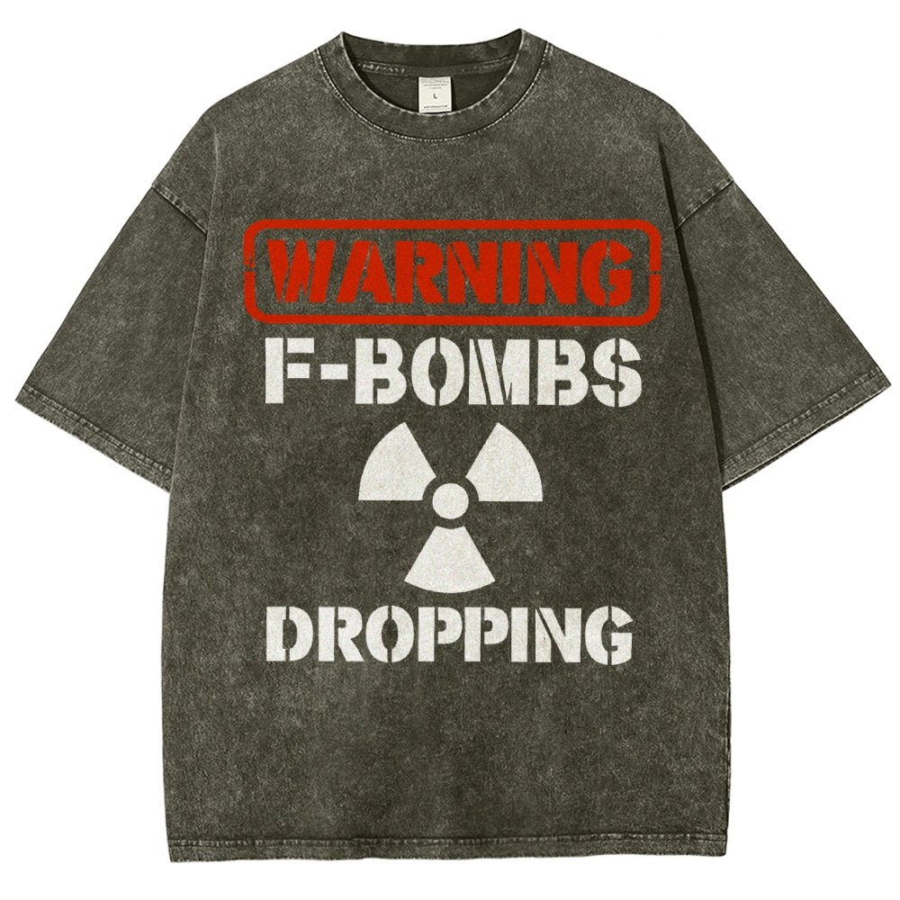 Warning F Bombs Dropping Vintage Distressed T-shirt