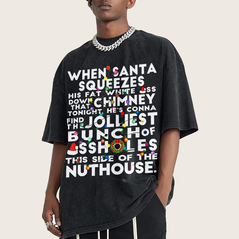 Christmas Vacation Jolly Group Vintage Distressed T-shirt