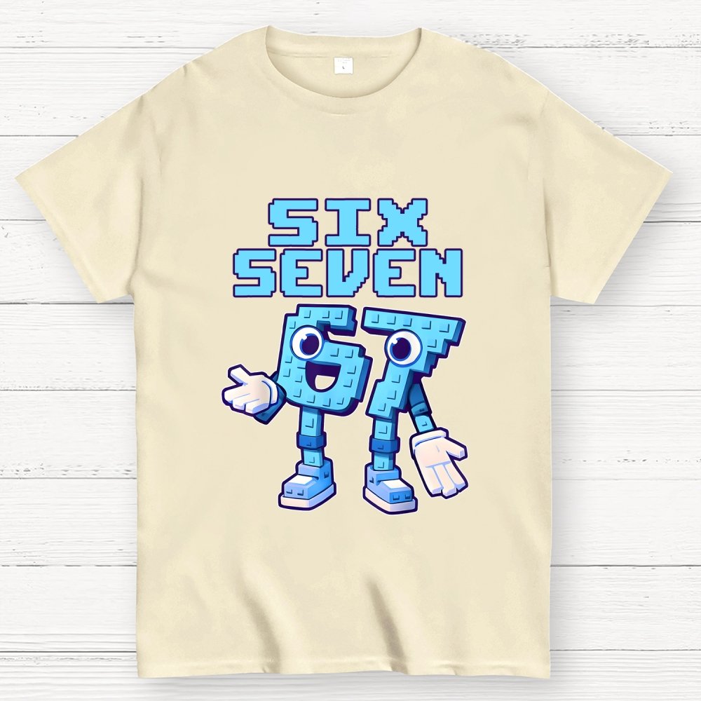 Six Seven Ice Cream Drip 67 Meme Gen Alpha Slang Geek T-Shirt