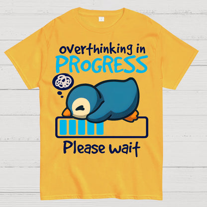 Penguin Overthinking In Progress Geek T-Shirt