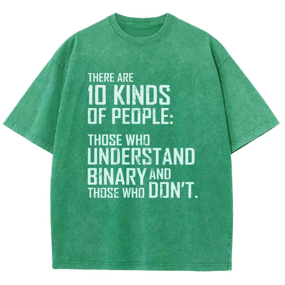 10 Kinds Of People Binary Vintage Distressed T-shirt