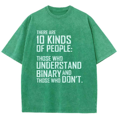 10 Kinds Of People Binary Vintage Distressed T-shirt