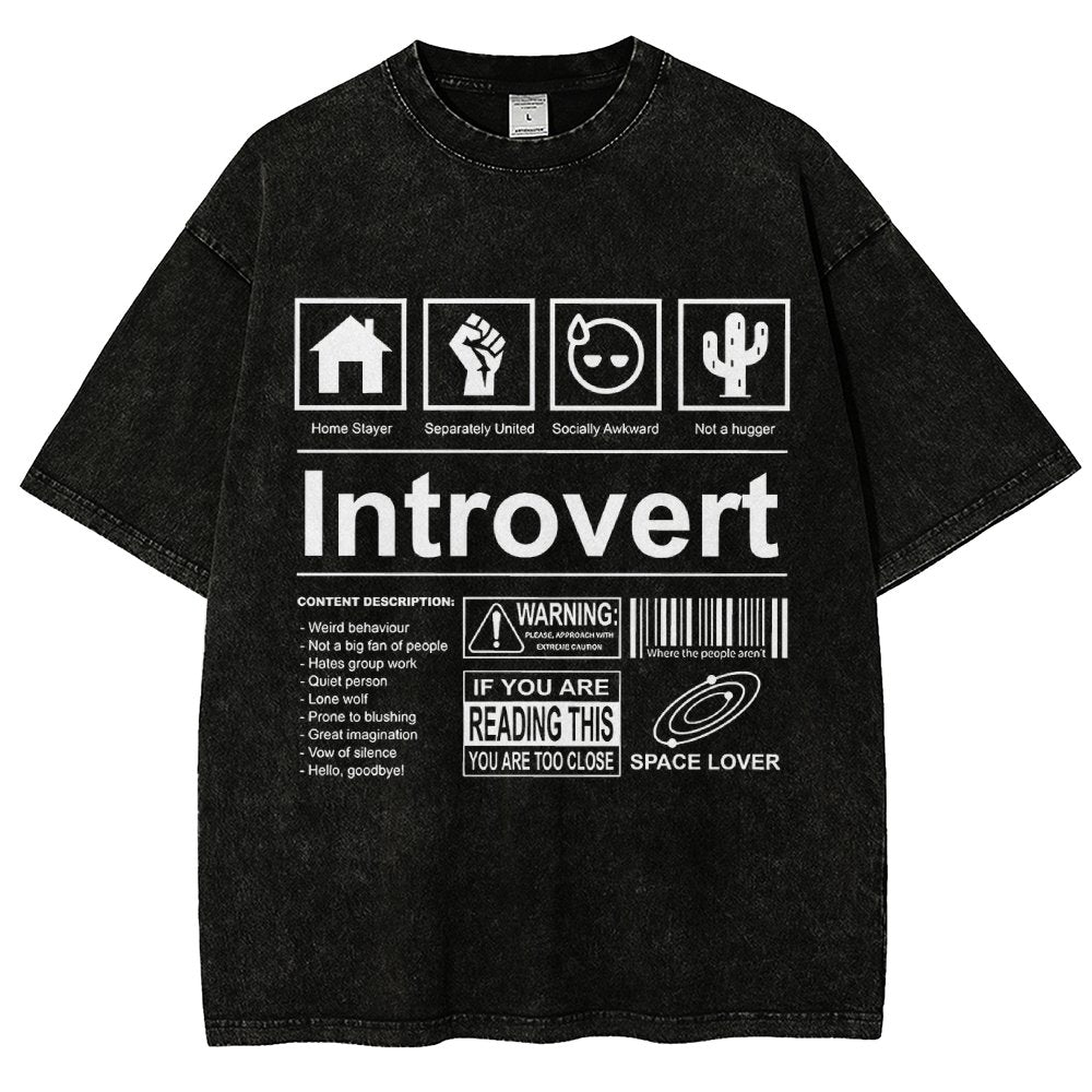 Introvert Label- Vintage Distressed T-shirt