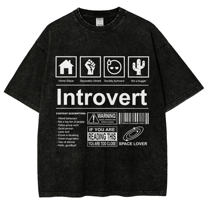 Introvert Label- Vintage Distressed T-shirt