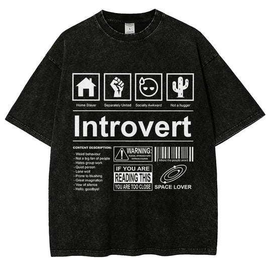 Introvert Label- Vintage Distressed T-shirt