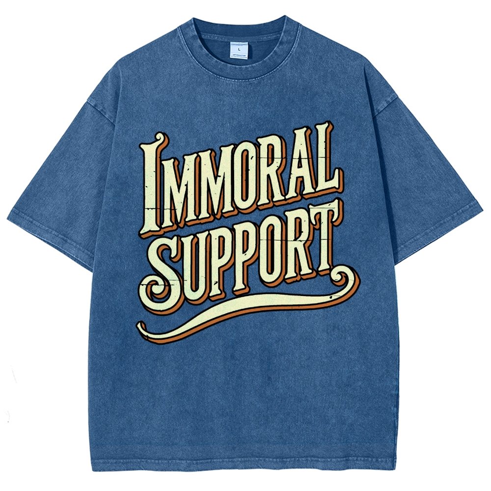 Immoral Support Friend Vintage Distressed T-shirt