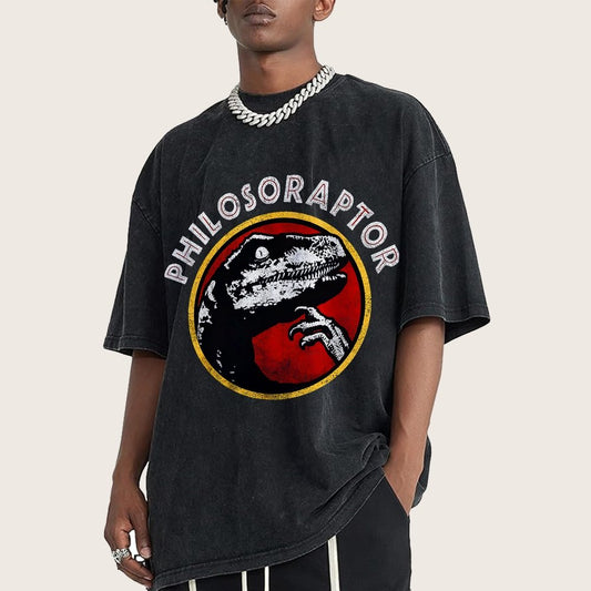 Philosoraptor Meme Funny Velociraptor Dinosaur Vintage Distressed T-shirt