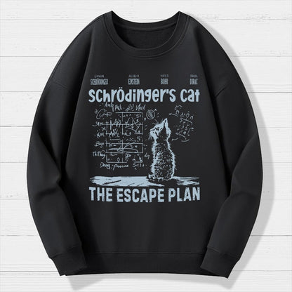 Schrodinger's Cat Escape Plan Interesting Physics Science Geek Cotton Sweatshirt