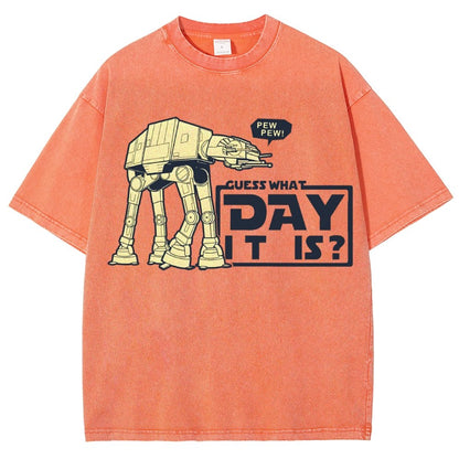 Pew Pew！Guess What Day It Is？ Vintage Distressed T-shirt