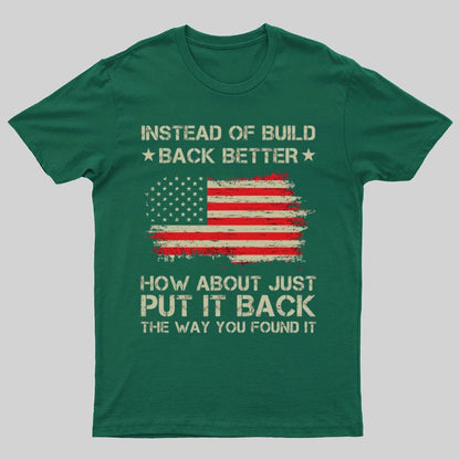 Instead Of Build Back Better How About Just Put It Back 1776 T-Shirt