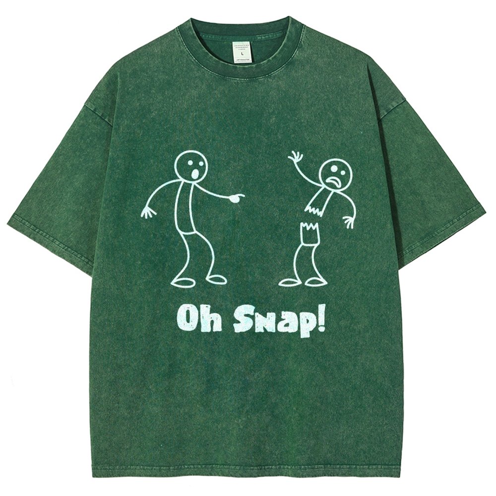 Oh Snap Funny Stick Figure Slogan Saying Vintage Distressed T-shirt