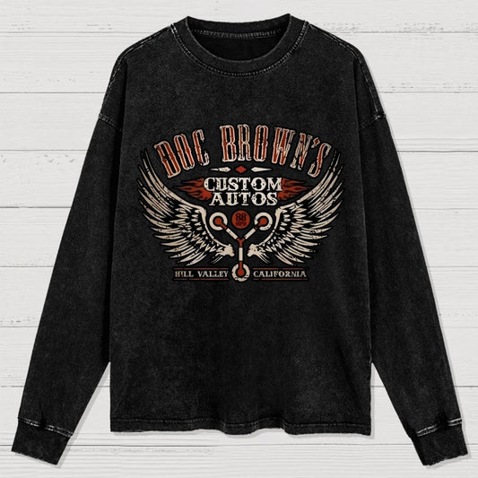 Doc Brown's Garage Washed Long Sleeve Tee
