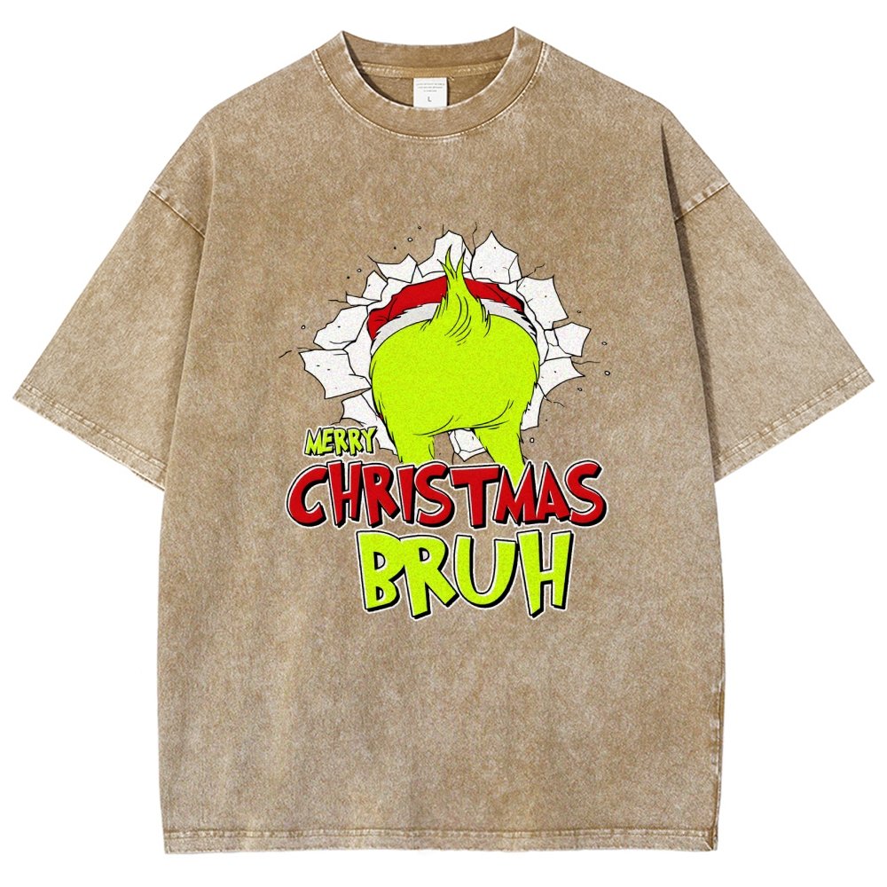 Merry Christmas Bruh Vintage Distressed T-shirt