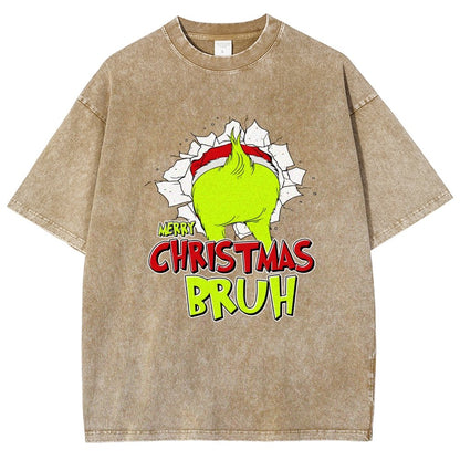 Merry Christmas Bruh Vintage Distressed T-shirt