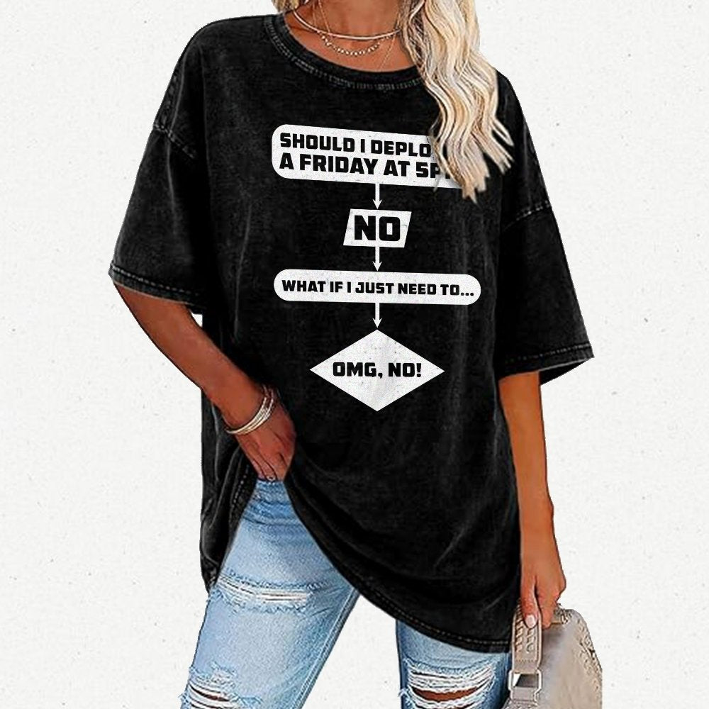 Deploy on Friday? Vintage Distressed T-shirt