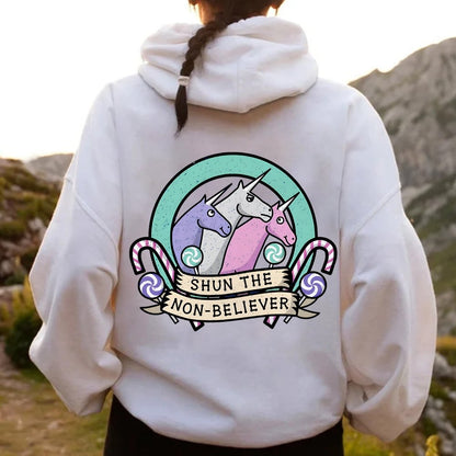 Shun The Non-Believer Printed Back Unisex Cotton Hoodie