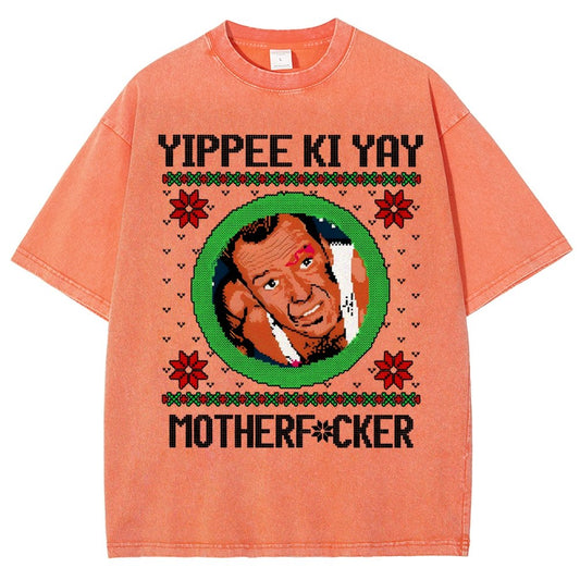 Yippee Ki Yay Motherf Cker Vintage Distressed T-shirt