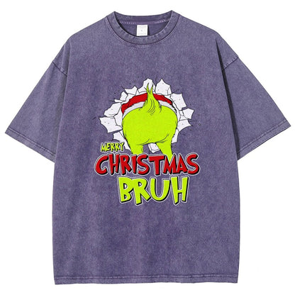Merry Christmas Bruh Vintage Distressed T-shirt