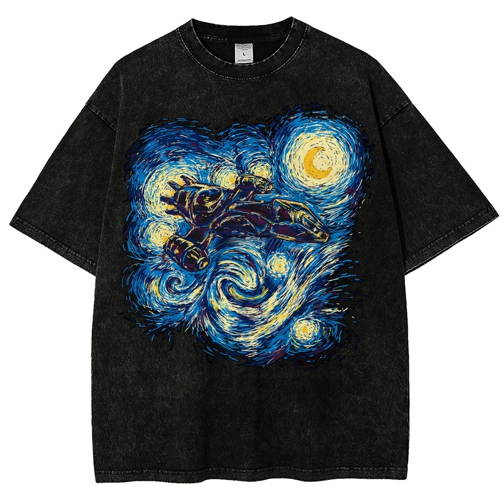 Starry Flight Vintage Distressed T-shirt